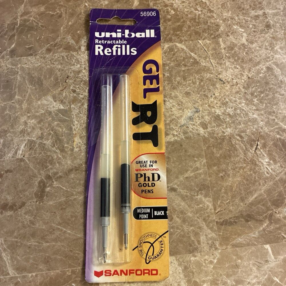 Sanford Uni Ball Gel RT Refills Black Ink New, 2/Pack medium 0.7MM - Picture 2 of 7
